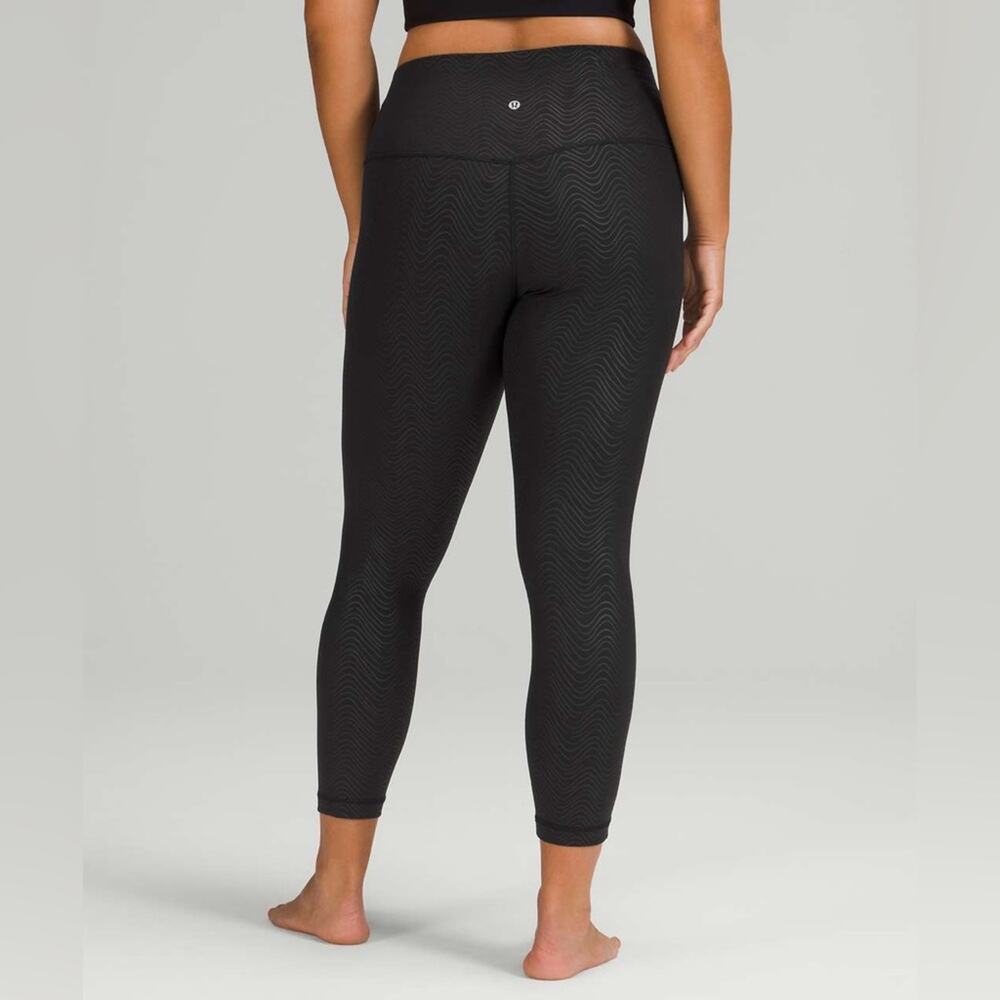 Lululemon Align High-Rise Pant 25" Aqueous Emboss Black Size 10 - Picture 7 of 8